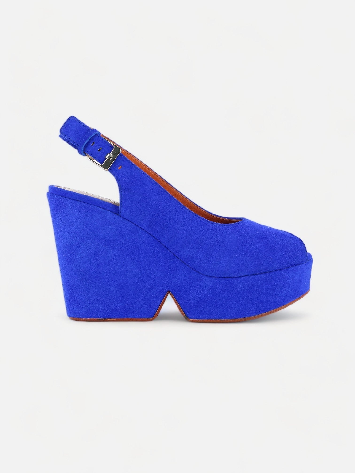 WEDGES - DYLAN wedges, suede goatskin blue - DYLAN2WHICLFM350 - Clergerie Paris - USA