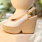 WEDGES - DYLAN, white python effect - Clergerie Paris - USA