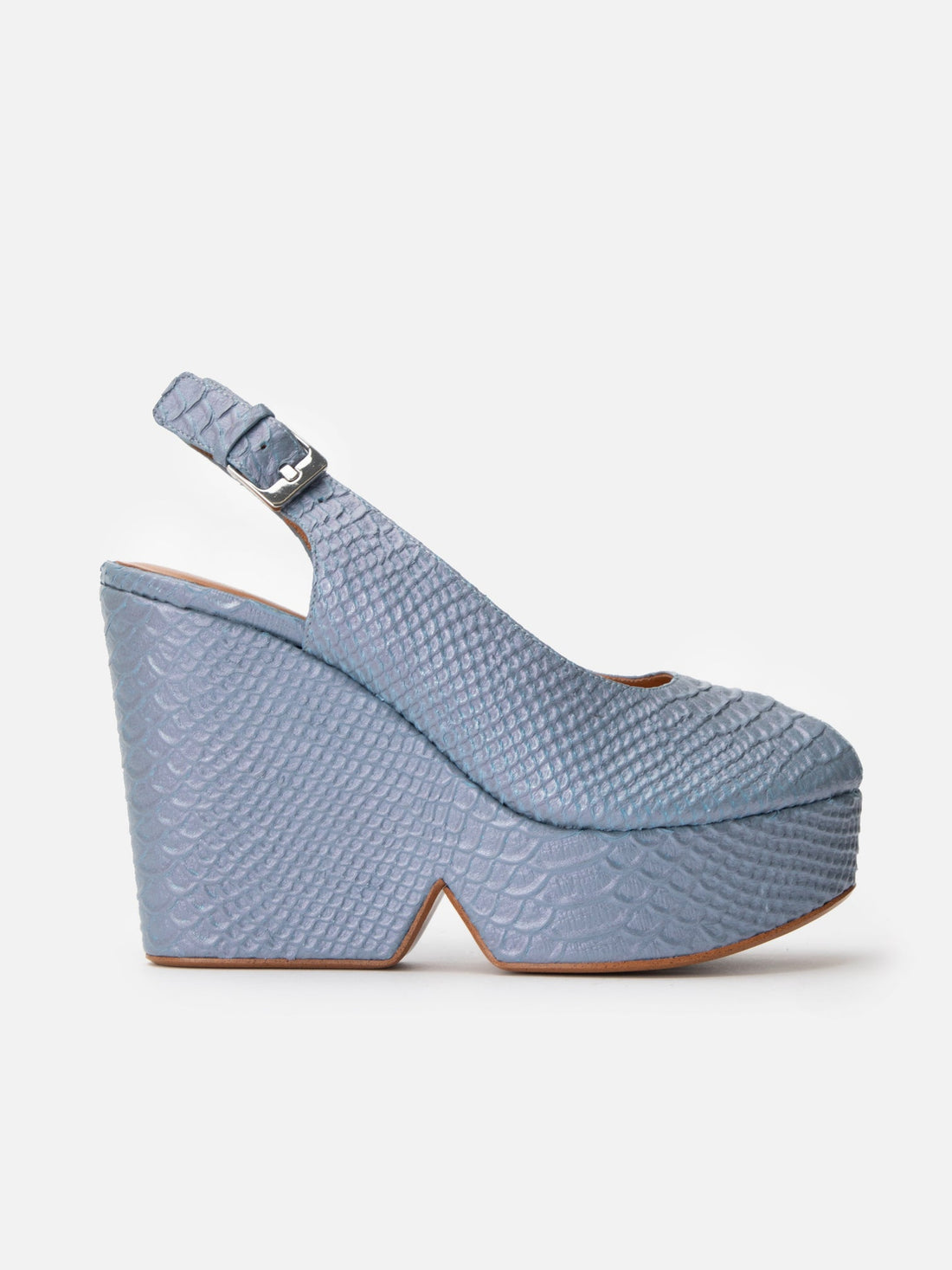 WEDGES - DYLAN4, azure snake effect - Clergerie Paris - USA