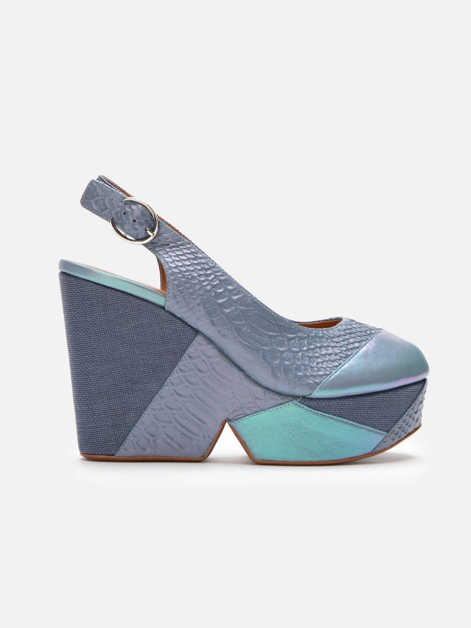 WEDGES - DYLYS, azure iridescent - Clergerie Paris - USA