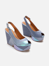 WEDGES - DYLYS, azure iridescent - Clergerie Paris - USA