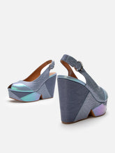 WEDGES - DYLYS, azure iridescent - Clergerie Paris - USA