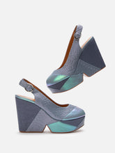 WEDGES - DYLYS, azure iridescent - Clergerie Paris - USA