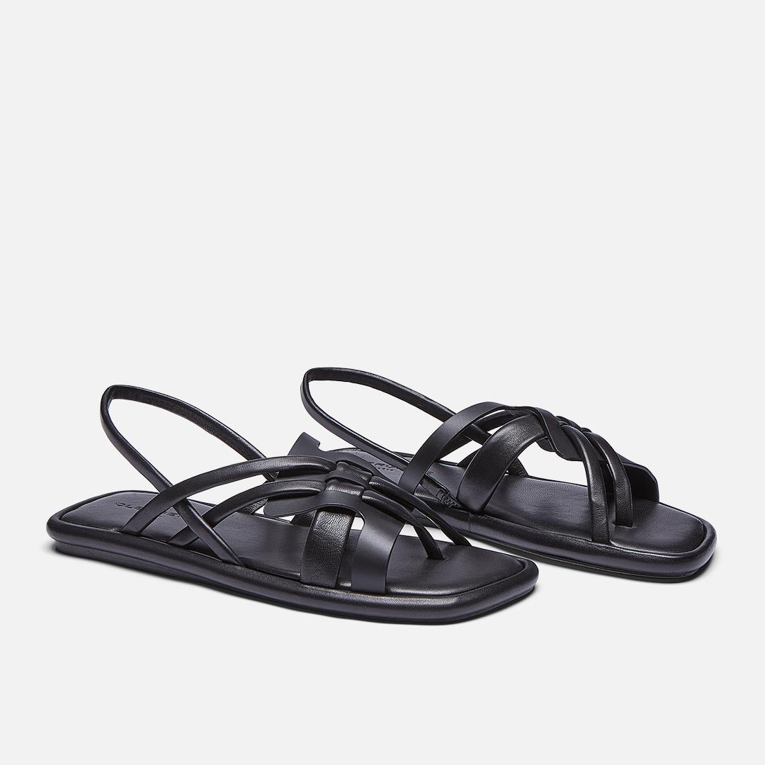 SANDALS - EDA sandals, black calfskin || OUTLET - EDABLKLCAM350 - Clergerie Paris - USA