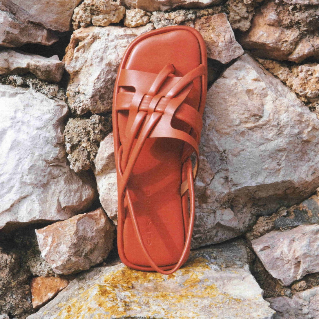 SANDALS - EDA sandals, coral red calfskin || OUTLET - Clergerie Paris - USA