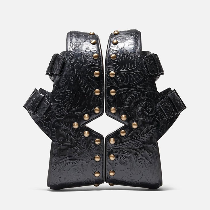 MULES - ESAB, black embossed - Clergerie Paris - USA