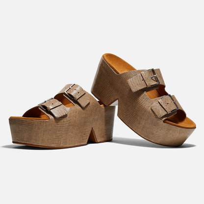 MULES - ESME mules, sand beige lizard printed || OUTLET - ESMET7SANMTEM350 - Clergerie Paris - USA