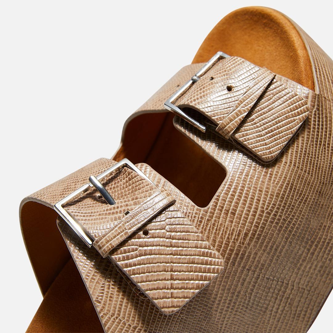 MULES - ESME mules, sand beige lizard printed || OUTLET - ESMET7SANMTEM350 - Clergerie Paris - USA