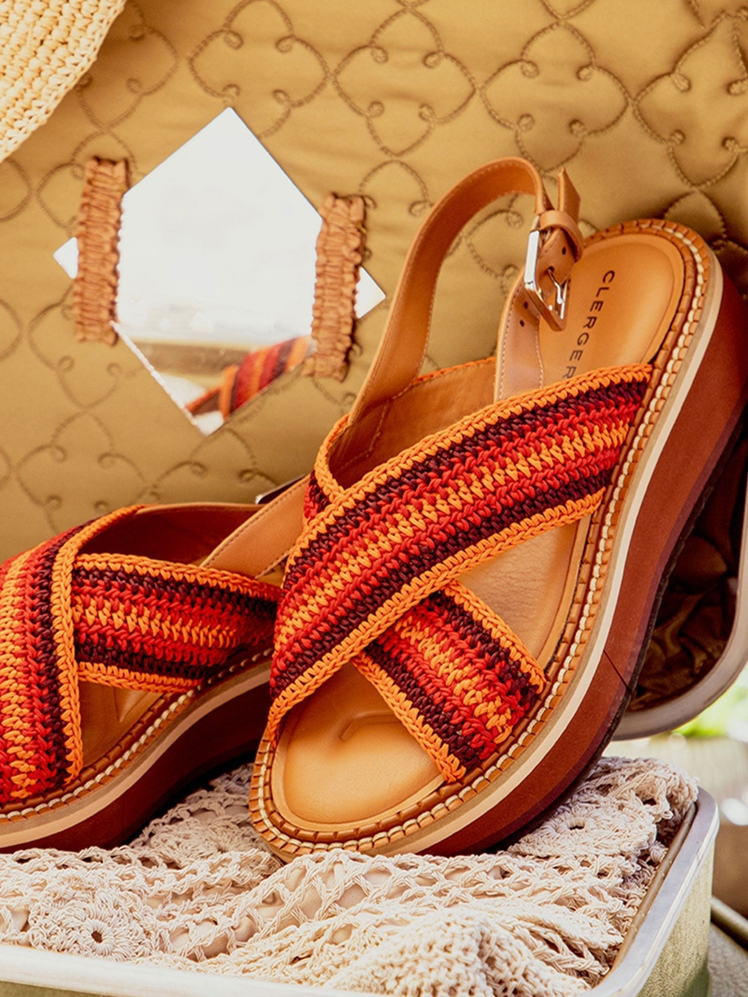 SANDALS - FADEN sandals, jaspe crochet - FADENJASCROM340 - Clergerie Paris - USA