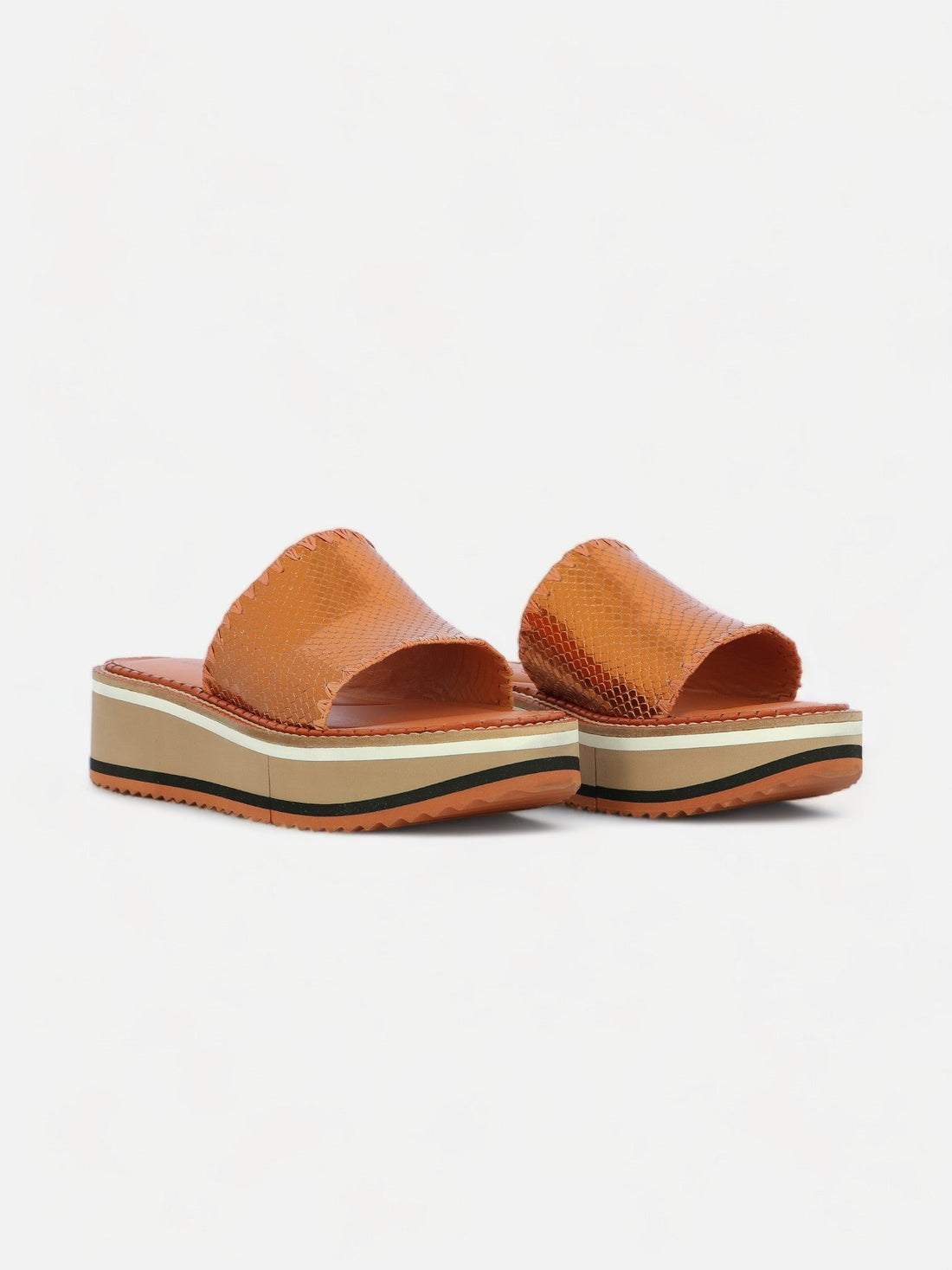 MULES - FAST, metallic snake - effect brown - Clergerie Paris - USA