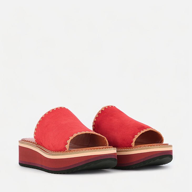 MULES - FAST, suede red - Clergerie Paris - USA