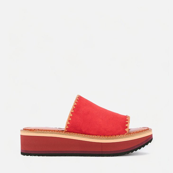 MULES - FAST, suede red - Clergerie Paris - USA