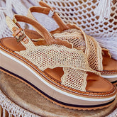 SANDALS - FEEL, natural raffia - Clergerie Paris - USA