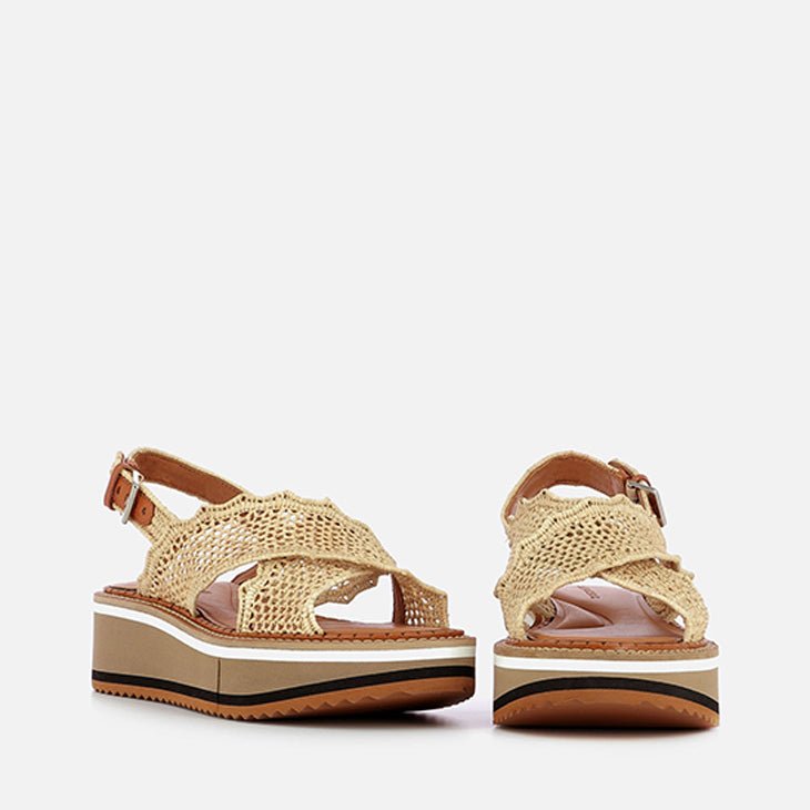 SANDALS - FEEL, natural raffia - Clergerie Paris - USA