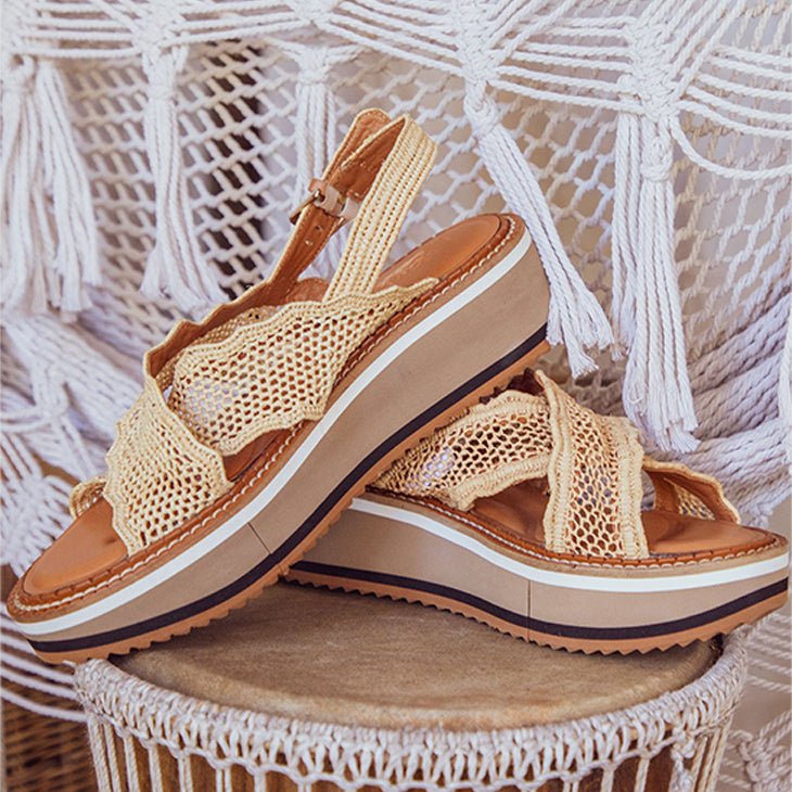 SANDALS - FEEL, natural raffia - Clergerie Paris - USA