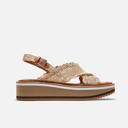 SANDALS - FEEL sandals, natural raffia - FEEL7NTLRFAM350 - Clergerie Paris - USA