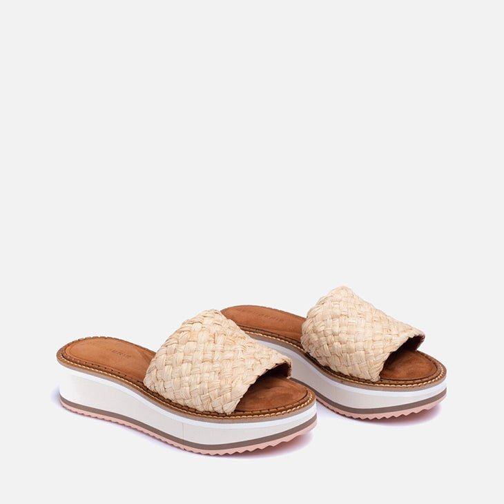 MULES - FLEURINE, natural raffia || OUTLET - Clergerie Paris - USA