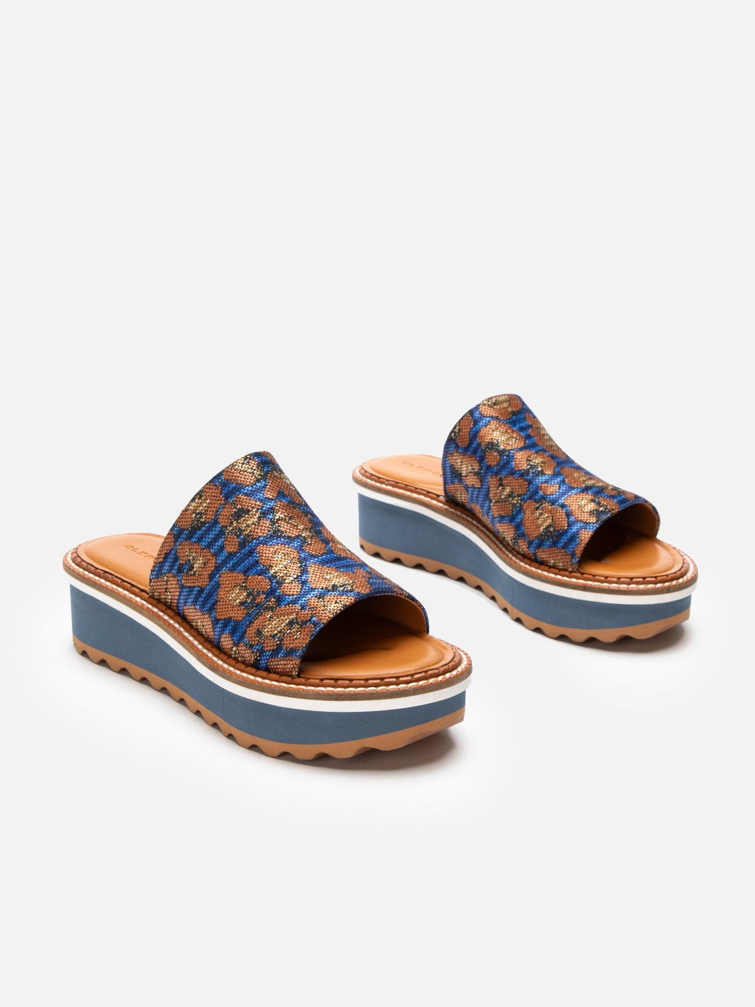 SANDALS - FOLIE, azure leopard - Clergerie Paris - USA
