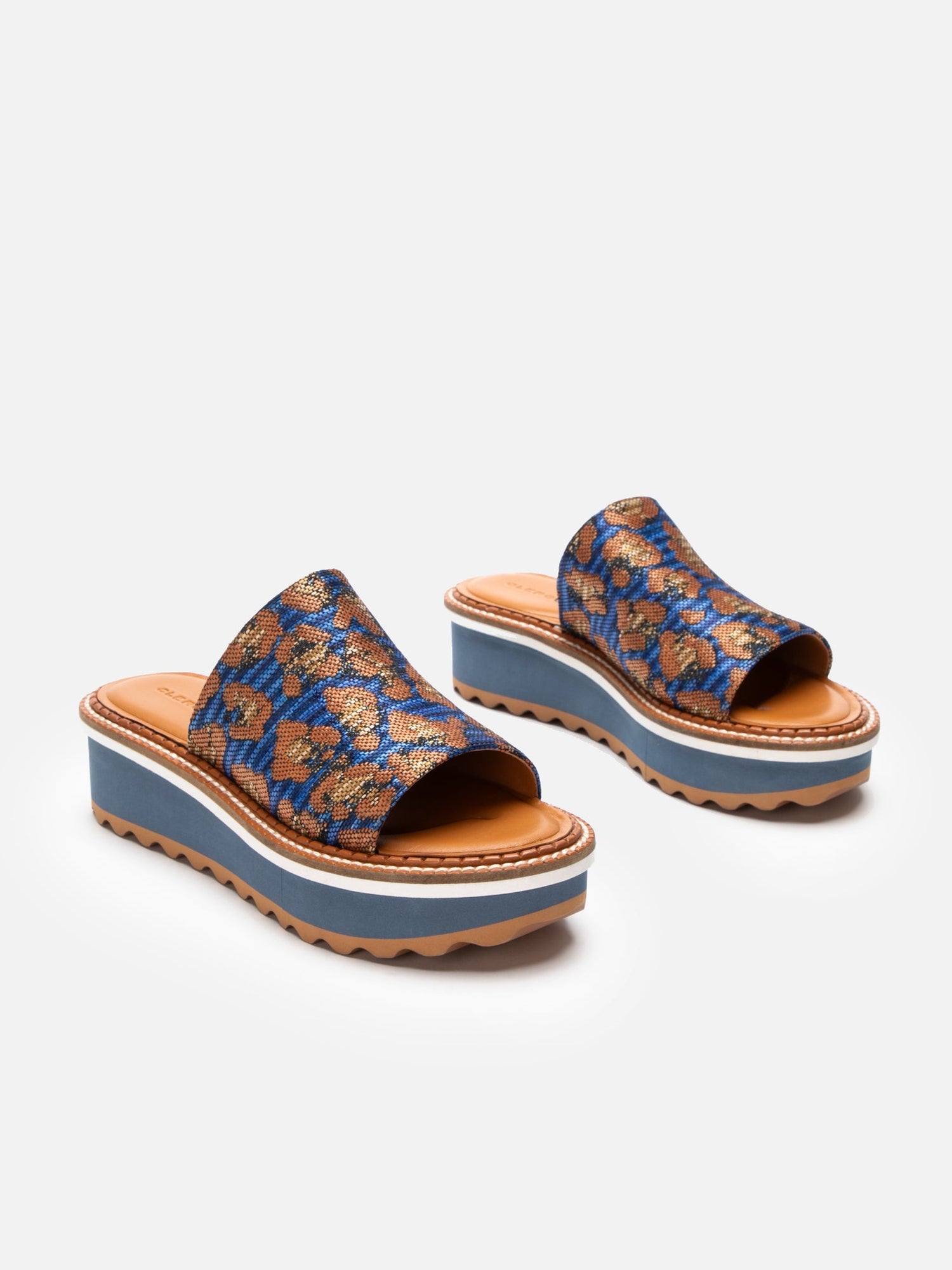 SANDALS - FOLIE, azure leopard - Clergerie Paris - USA