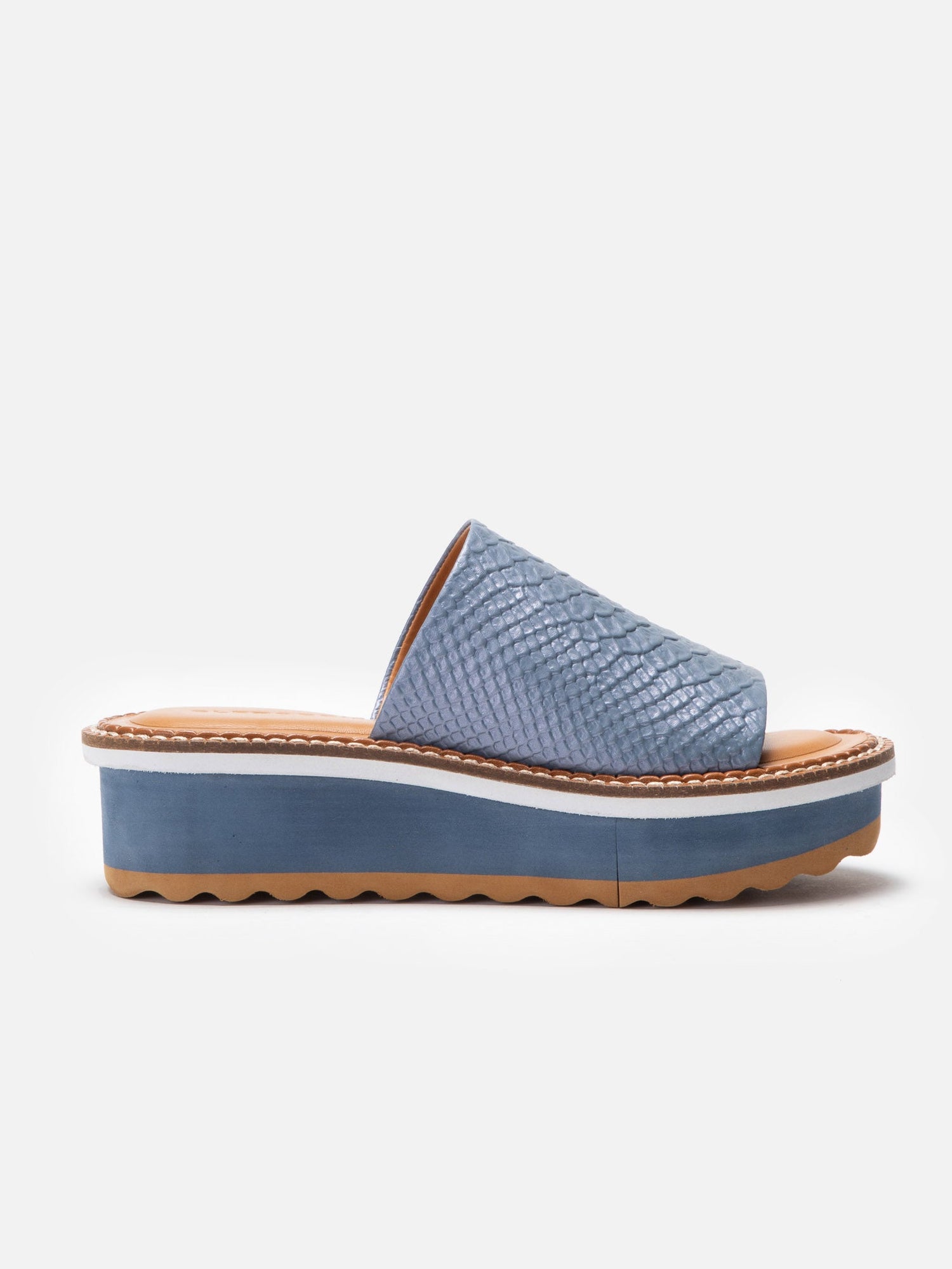 SANDALS - FOLIE, azure snake effect - Clergerie Paris - USA