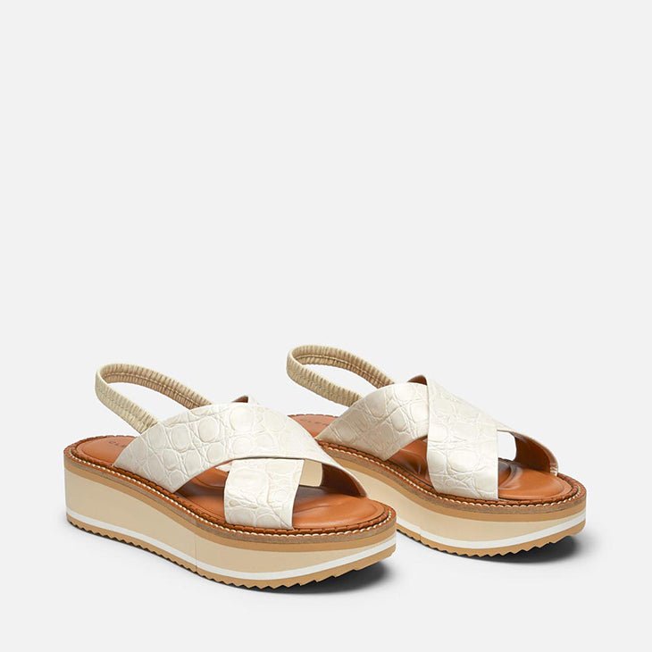 SANDALS - FREEDOM, croco beige - Clergerie Paris - USA