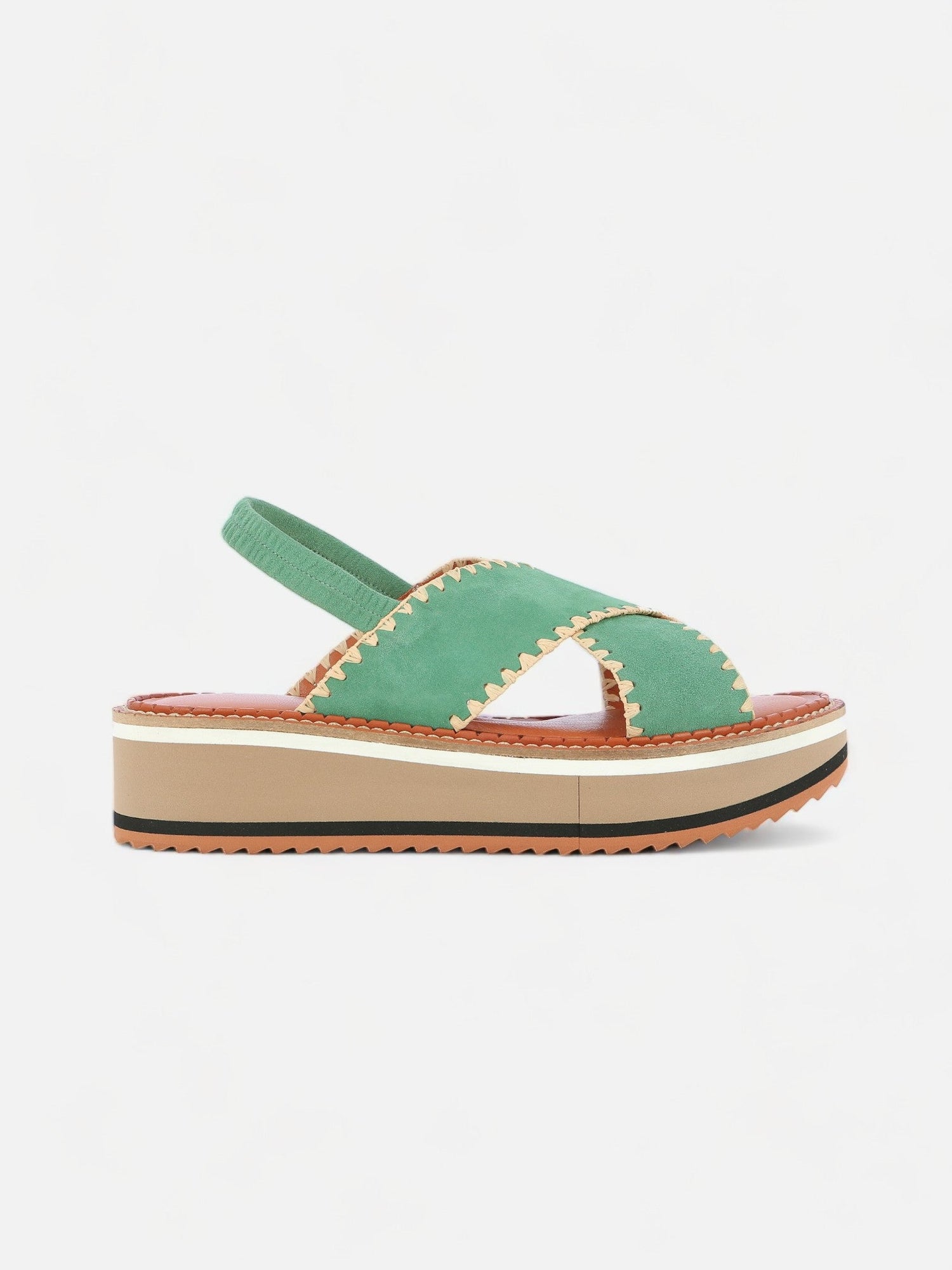 SANDALS - FREEDOM sandals, suede goatskin green - FREEDOSRMOSSUEM340 - Clergerie Paris - USA