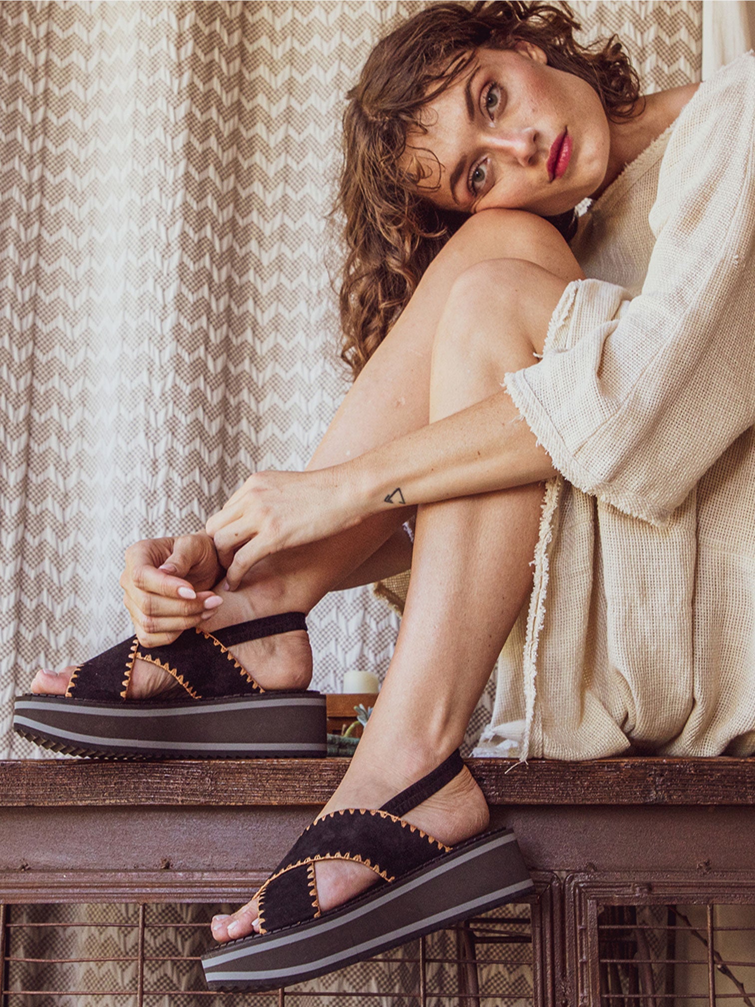 SANDALS - FREEDOM sandals, suede lambskin black - FREEDOSRBACSDEM340 - Clergerie Paris - USA