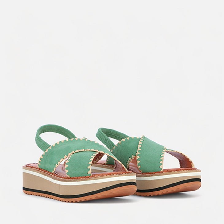 SANDALS - FREEDOM, suede green - Clergerie Paris - USA