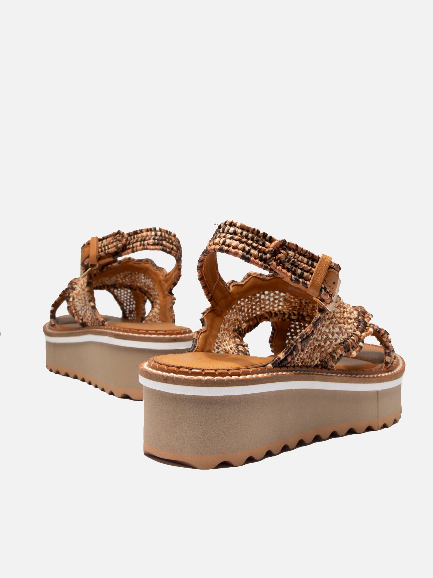 SANDALS - FRESH, brown raffia - Clergerie Paris - USA