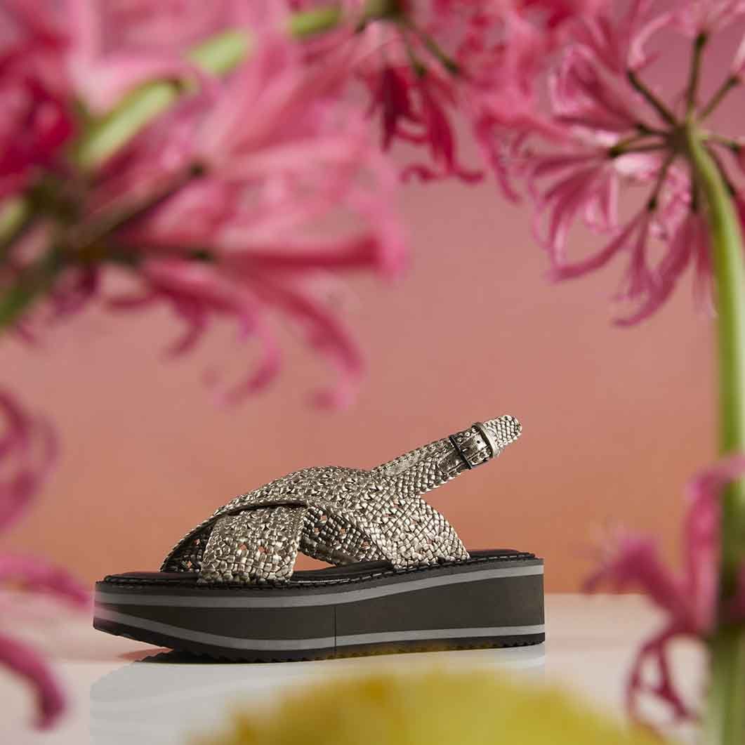 SANDALS - FRITZ sandals, grey metallic nappa || OUTLET - FRITZGRYMTSM340 - Clergerie Paris - USA