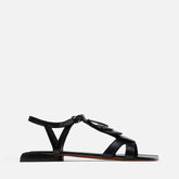 SANDALS - GENUS, black lizard printed || OUTLET - Clergerie Paris - USA