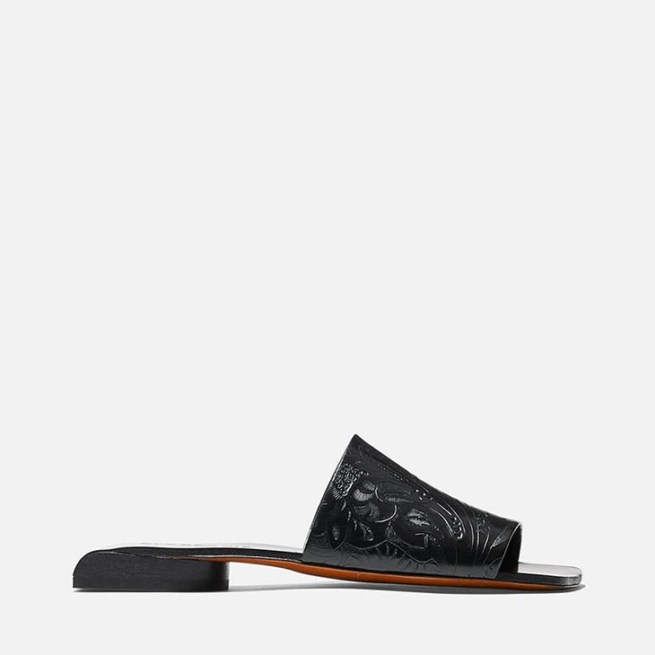 MULES - GEO, black embossed - Clergerie Paris - USA