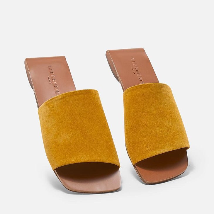 MULES - GEO, yellow suede || OUTLET - Clergerie Paris - USA