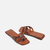 MULES - GIPSY, brown embossed || OUTLET - Clergerie Paris - USA