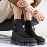 ANKLE BOOTS - GONG ankle boots, fabric moss green || OUTLET - GONGBLKCALM340 - Clergerie Paris - USA