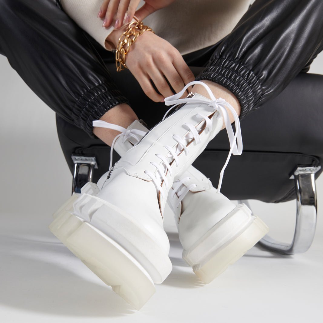 ANKLE BOOTS - GOTTY ankle boots, calfskin white || OUTLET - GOTTYWHICAFM340 - Clergerie Paris - USA