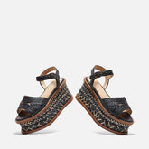 SANDALS - HESTER, black raffia || OUTLET - Clergerie Paris - USA