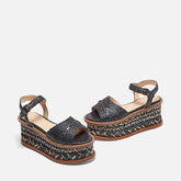 SANDALS - HESTER, black raffia || OUTLET - Clergerie Paris - USA