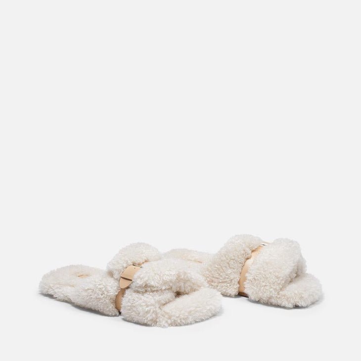 MULES - IRINA, white faux - shearling || OUTLET - Clergerie Paris - USA