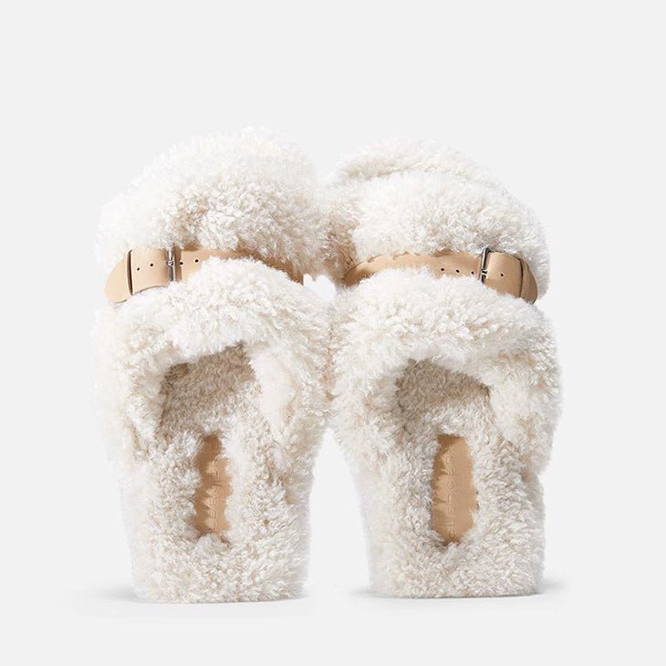 MULES - IRINA, white faux - shearling || OUTLET - Clergerie Paris - USA