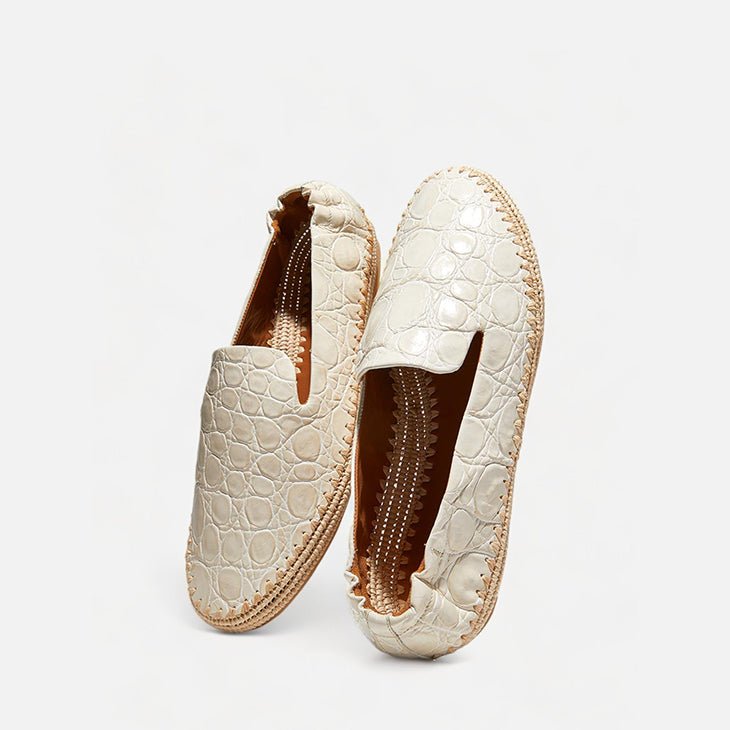 LOAFERS - IRMIS, beige straw croco || OUTLET - Clergerie Paris - USA