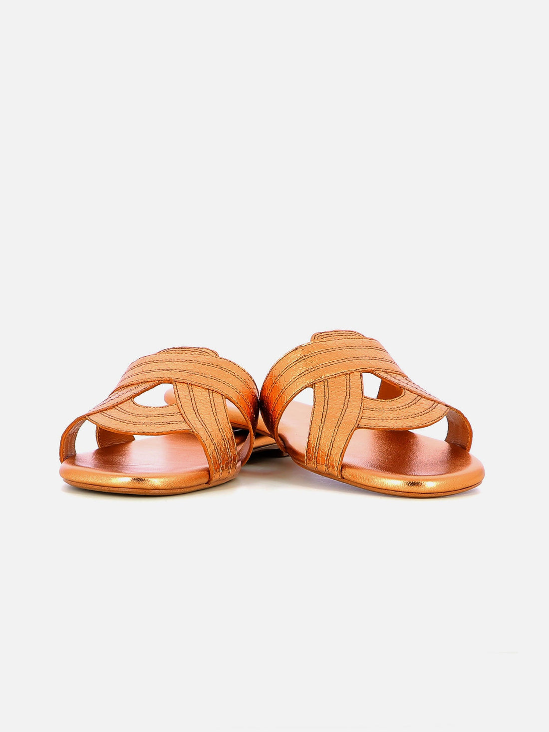 SANDALS - IVORY, desert metallic snake effet - Clergerie Paris - USA