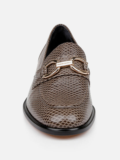 LOAFERS - JAEL, snake - effect stone - Clergerie Paris - USA