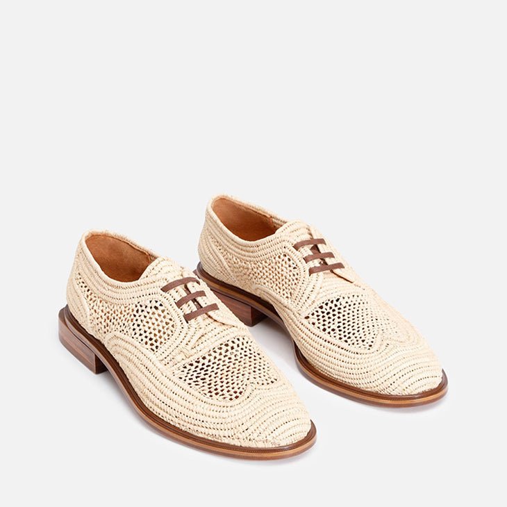 DERBIES - JAPAILLE, raffia natural - Clergerie Paris - USA