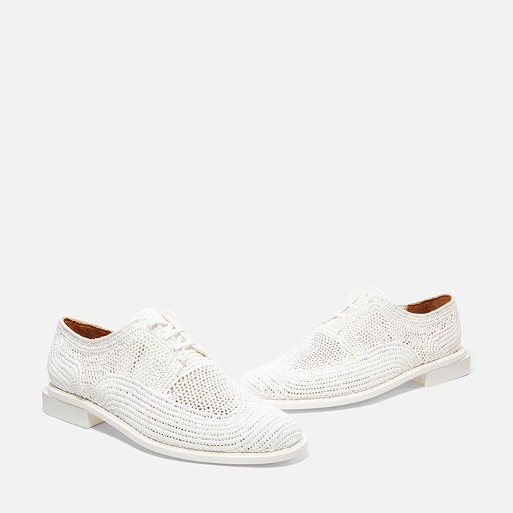 DERBIES - JAPAILLE, white raffia || OUTLET - Clergerie Paris - USA