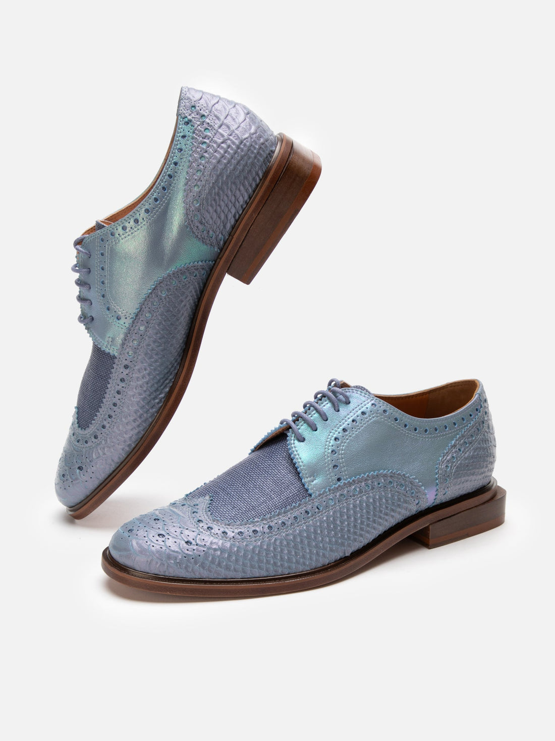 DERBIES - JENSEN, azure snake effect - Clergerie Paris - USA