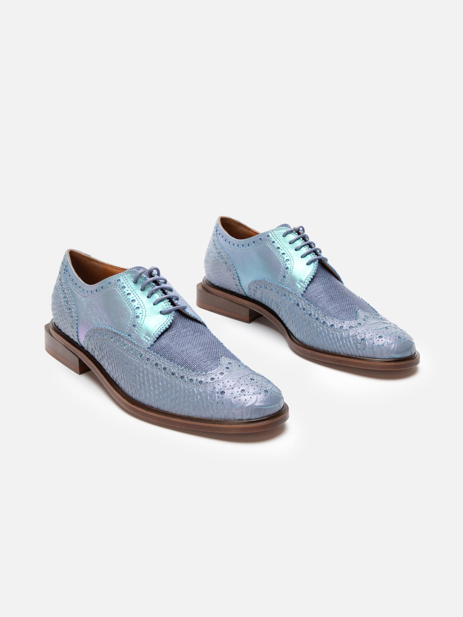 DERBIES - JENSEN, azure snake effect - Clergerie Paris - USA