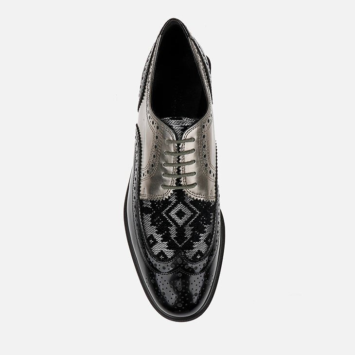 DERBIES - JOELLE, gloss &amp; altai fabric black - Clergerie Paris - USA