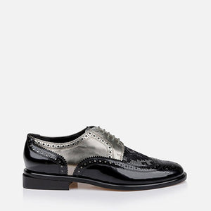 DERBIES - JOELLE, gloss & altai fabric black - Clergerie Paris - USA