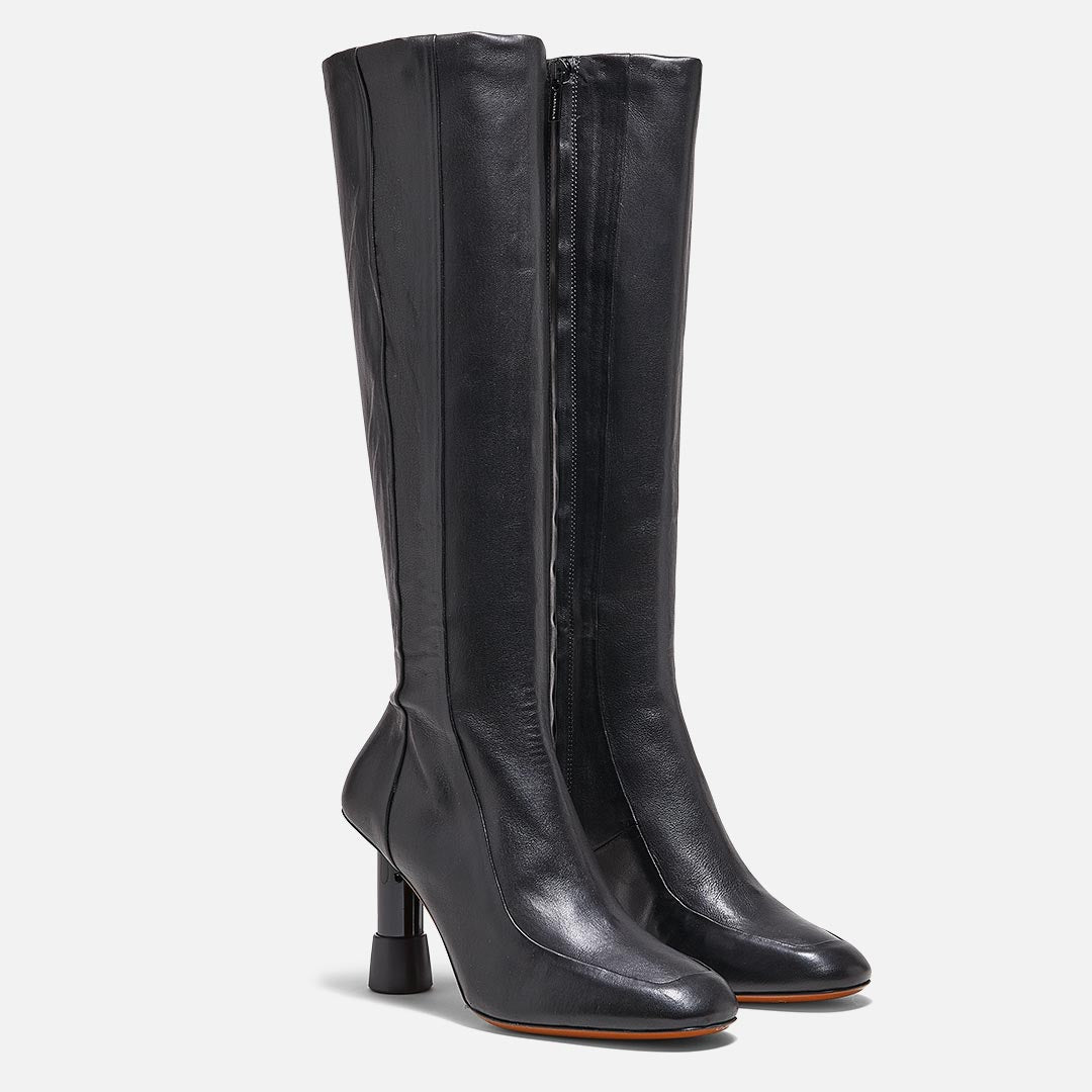 HIGH BOOTS - KARL boots, lambskin black - KARLBLKNAPM350 - Clergerie Paris - USA